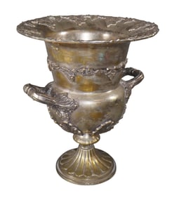 French silverplate urn form champagne bucket with handles