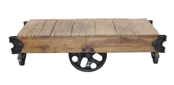Factory cart style coffee table
