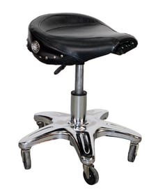 Western leather seat stool