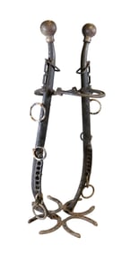 Custom horse collar and horseshoe umbrella stand
