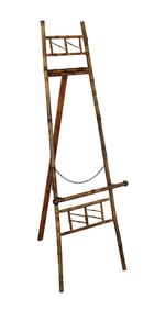 English burnt bamboo painting easel