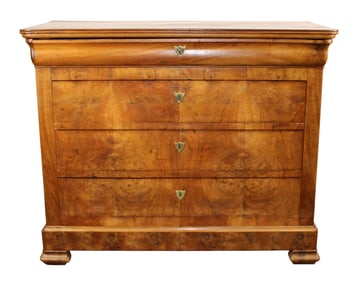 French Louis Philippe burled walnut commode