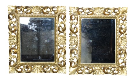 Pair of Italian gold leaf mirrors