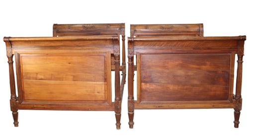 Pair of French Directoire style twin beds