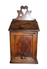 French salt box in walnut with heart and star cut outs