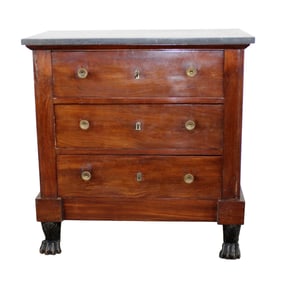 Petite French Empire commode on paw feet