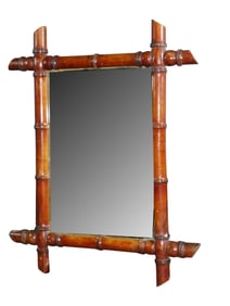 French faux bamboo framed mirror
