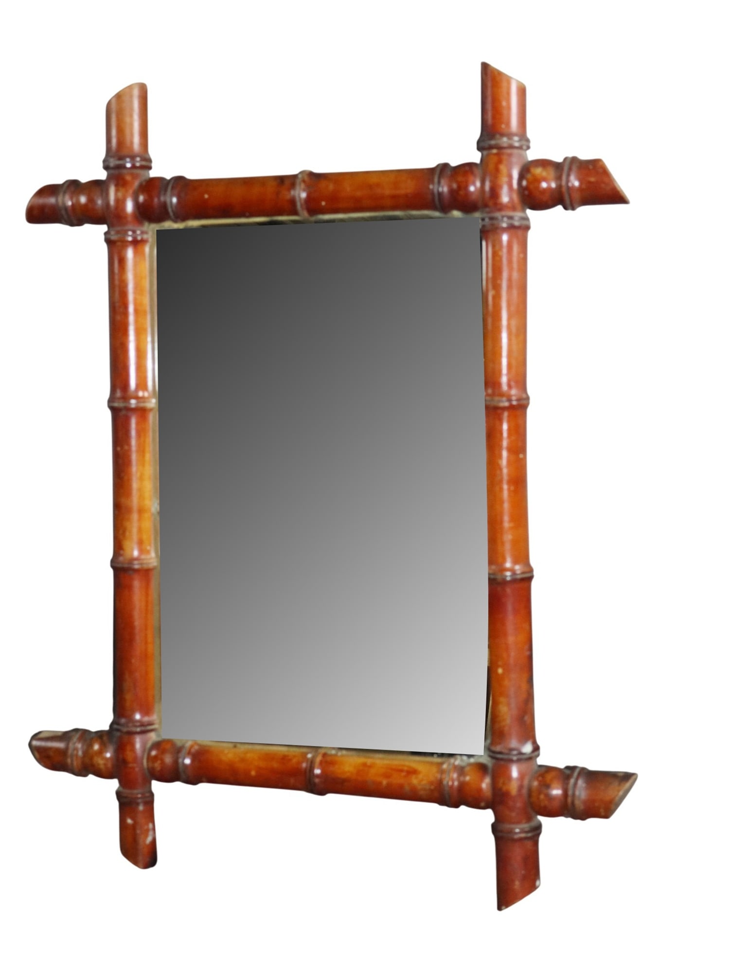 French faux bamboo framed mirror (1 of 4)