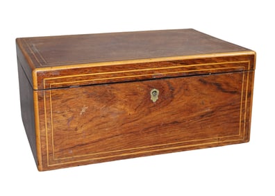 French inlaid dresser box with mirror