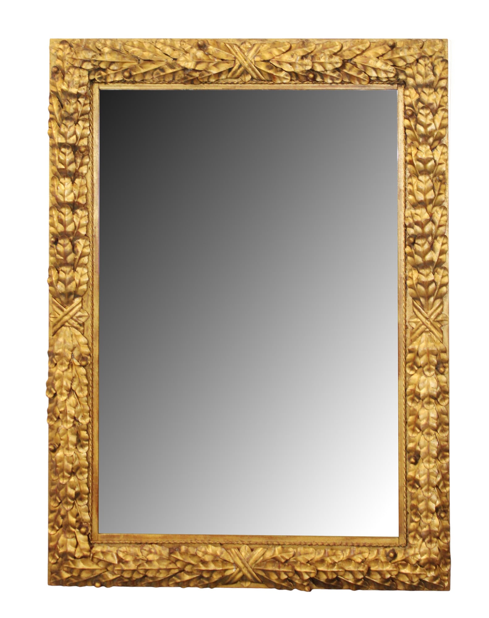 Italian gilt metal mirror with acanthus leaves (1 of 10)