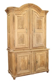 French arch top buffet deux corps in bleached walnut