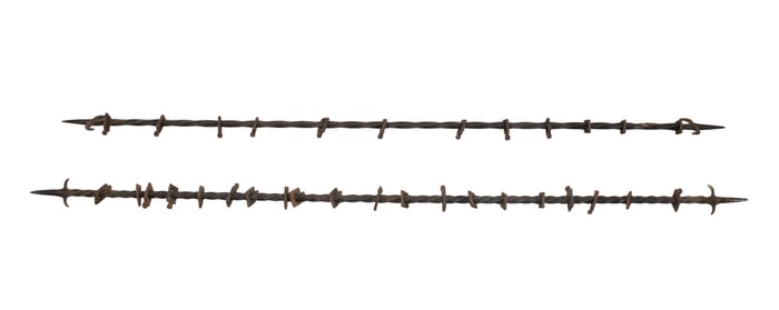 Pair of French forged iron curtain rods
