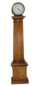 Scottish fluted tall case lamp post clock in pine