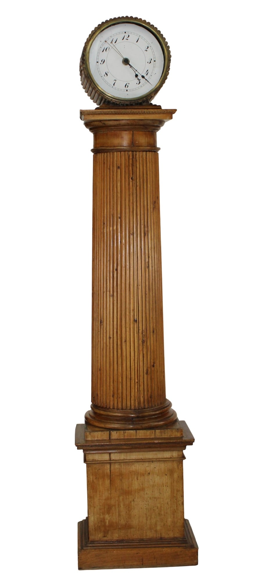 Scottish fluted tall case lamp post clock in pine (1 of 12)
