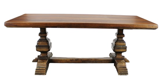 French trestle table in walnut