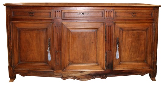 French Provincial 3 door sideboard in walnut