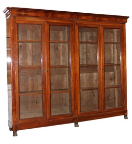 French Louis Philippe 4 door bookcase in walnut