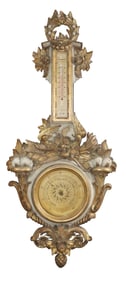 Italian Louis XVI style carved giltwood barometer