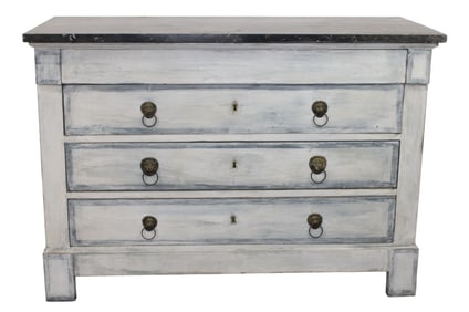 French Empire style commode with black marble top