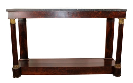 French Empire console in mahogany with marble top