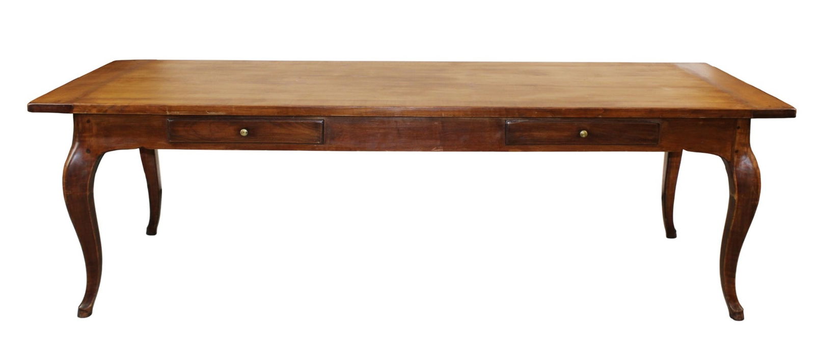 French provincial dining room table in mahogany with cabriolet legs (1 of 7)