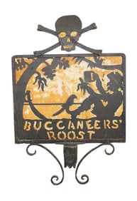 Iron pub sign "Buccaneers Roost"