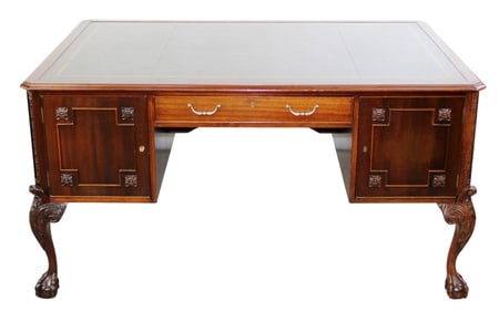 Chippendale style mahogany partner's desk