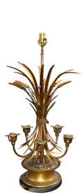 Italian gilt metal sheaf of wheat table lamp