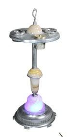 Art Deco pedestal base smoking stand with onyx