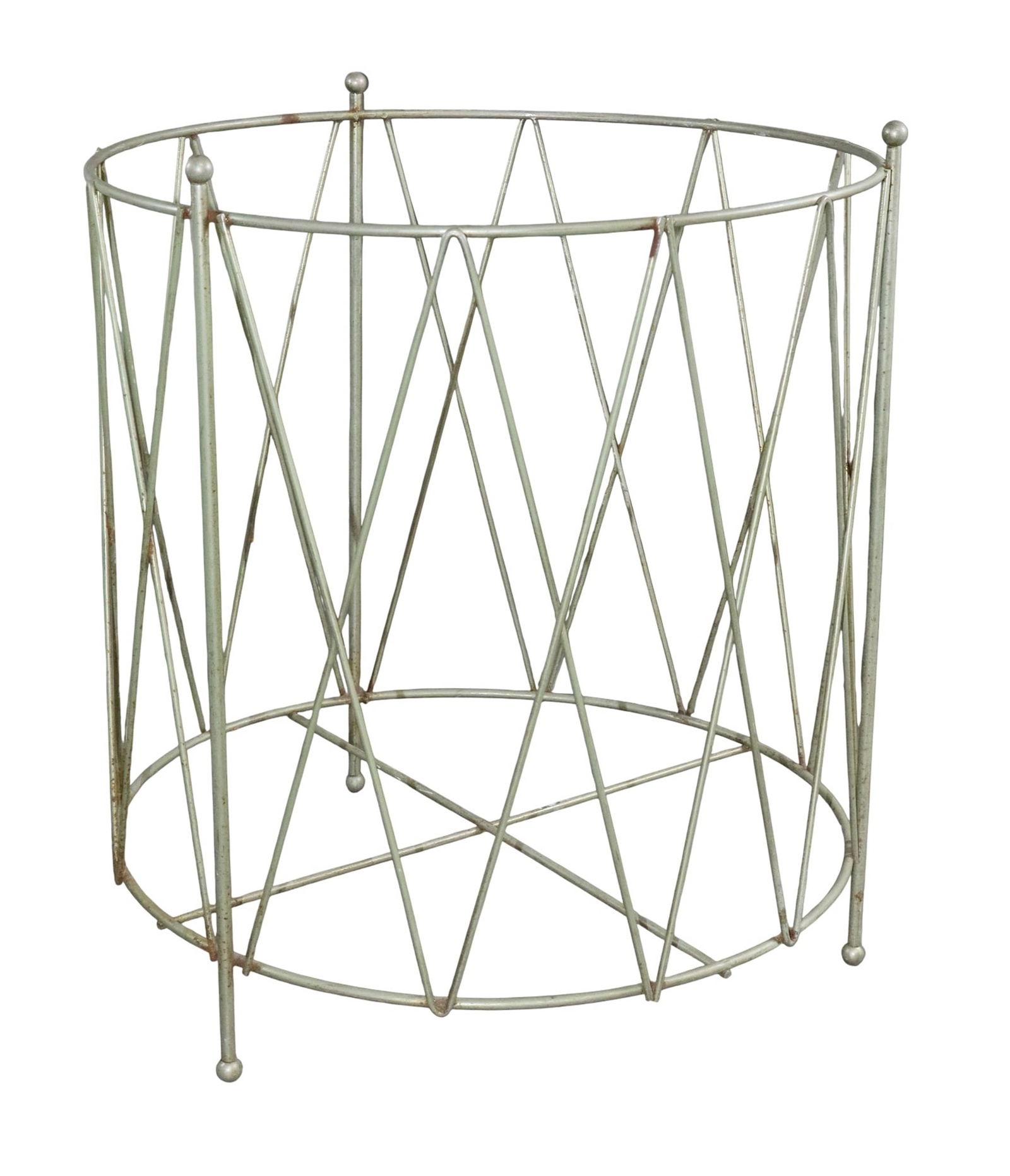 Mid-Century modern chrome wire bin: Mid-Century modern chrome wire bin. 16"h x 14"dia. Weight: 3lbs