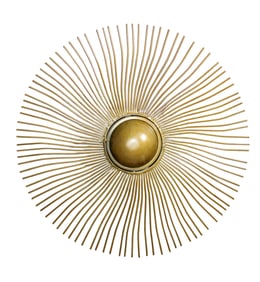 Brass sunburst wall sculpture