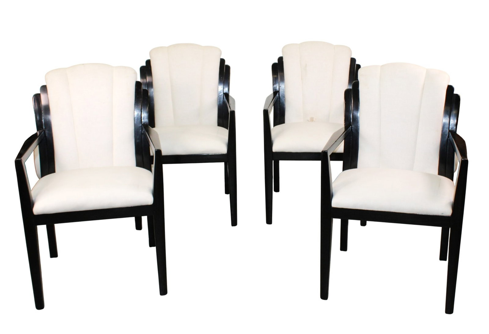 Set of 4 Art Deco ebonized armchairs: Set of French 4 Art Deco ebonized armchairs. 35 1/4"h x 21 1/4"w x 19"d Seat: 18"h