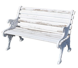 Slatted seat and back garden bench