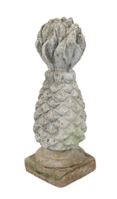 Cast concrete pineapple finial garden sculpture