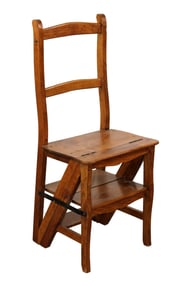 French convertible library ladder chair in pine