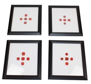Lot of 4 wax seals framed