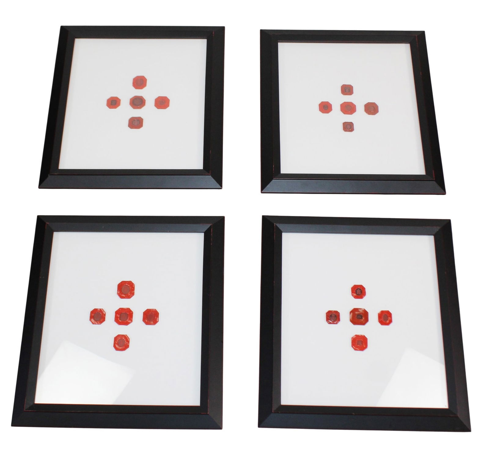 Lot of 4 wax seals framed (1 of 4)