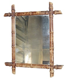 French faux bamboo mirror