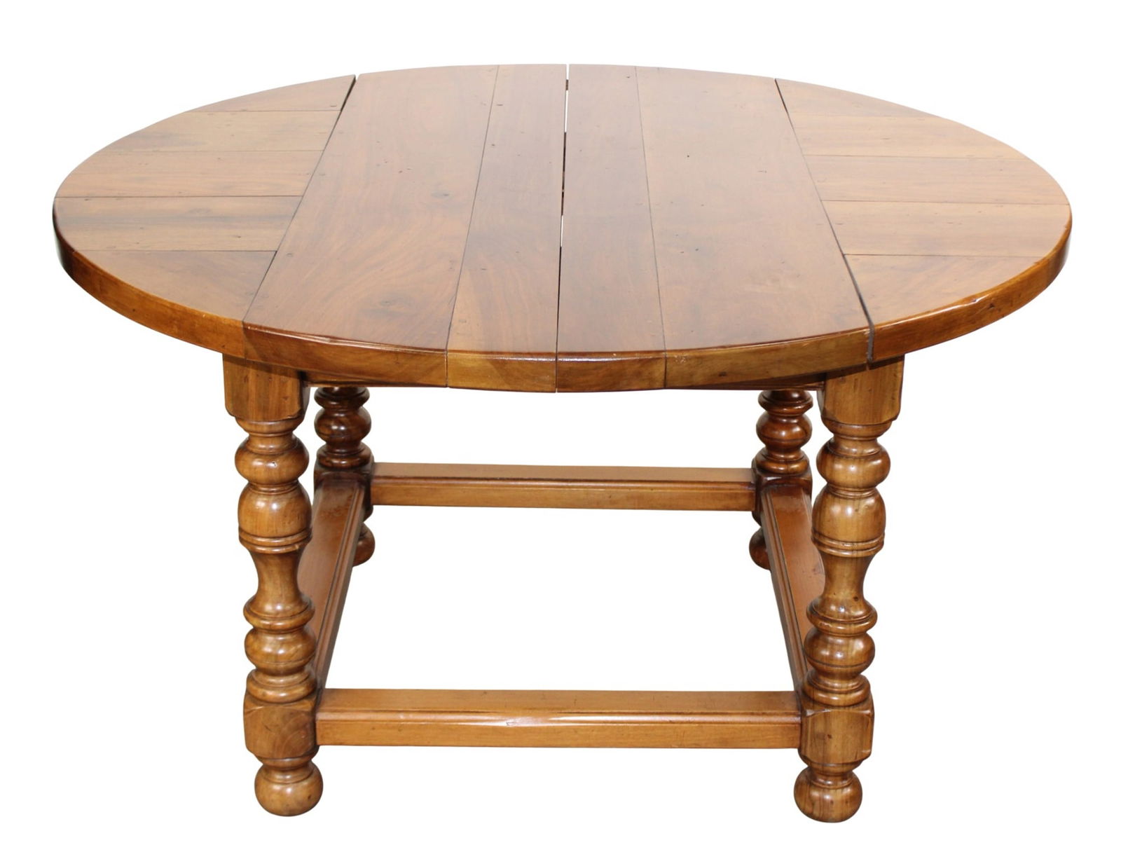 French plank top maple round table with 1 leaf (1 of 11)