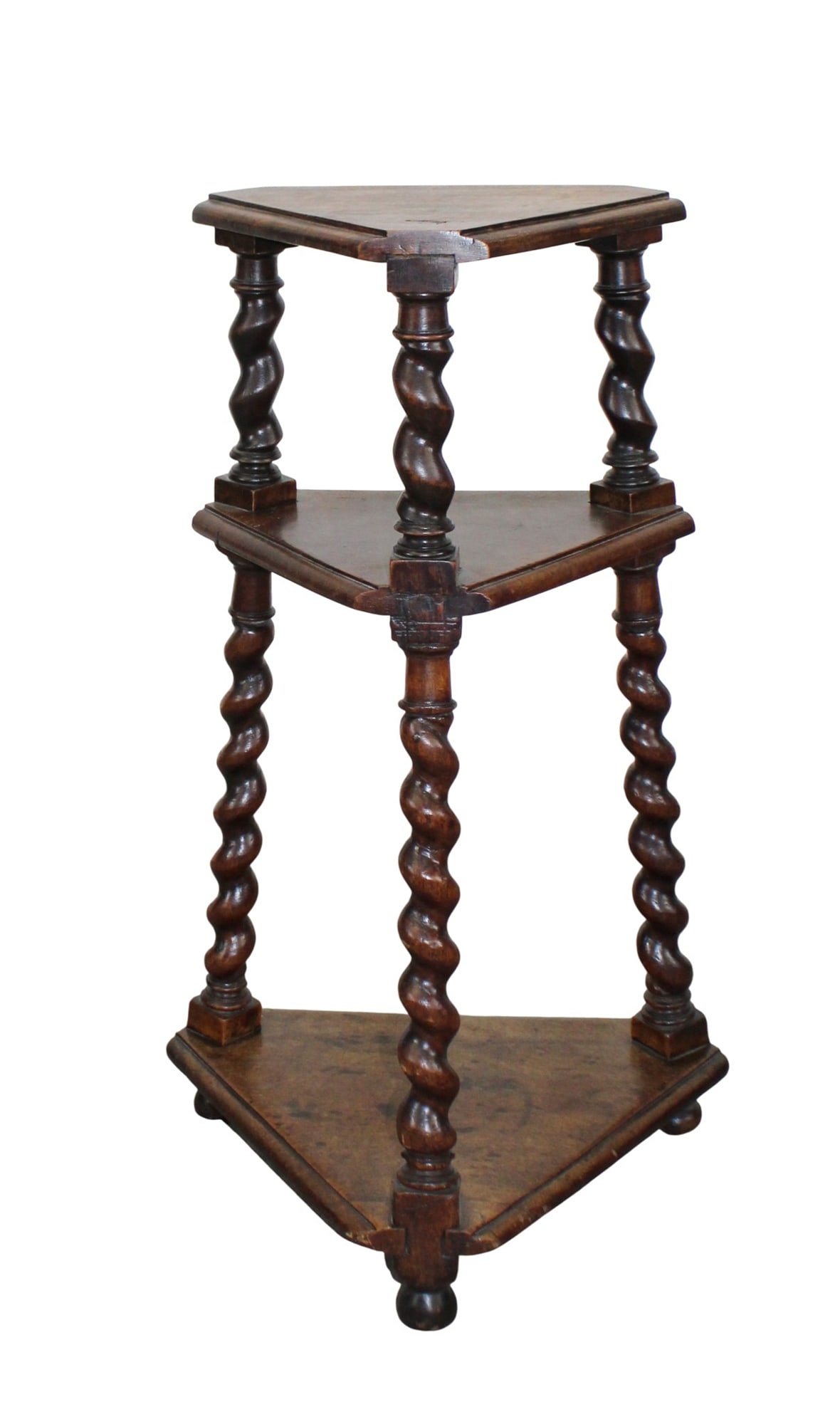 French corner etagere with barley twist columns (1 of 7)
