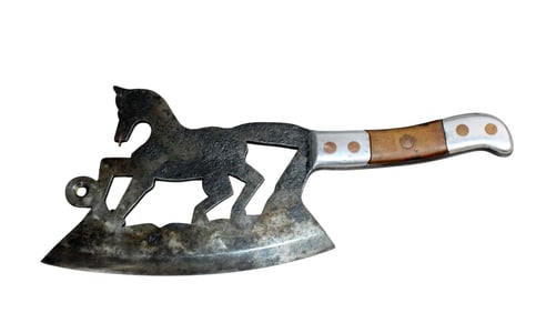 French chopping knife with horse