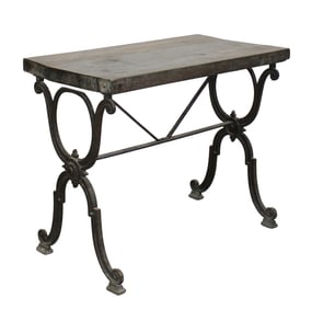 French Belle Epoche café or bistro table with wood top