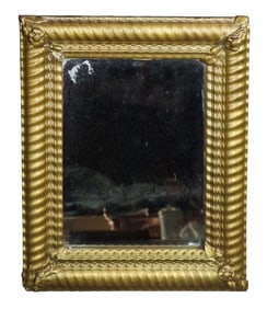 Small French rectangular mirror in gilt frame