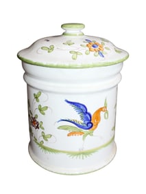 French Martre Tolosan faience lidded pot