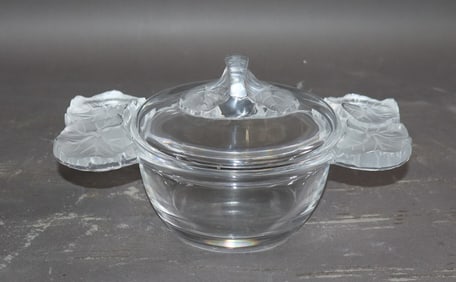 Lalique Honfleur crystal lidded candy dish