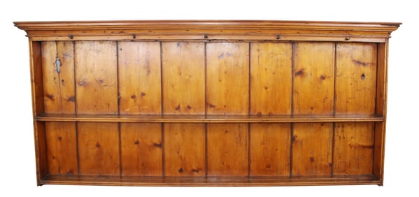 English pine wall mounted plate rack