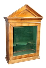 Small French peak top wall mount vitrine