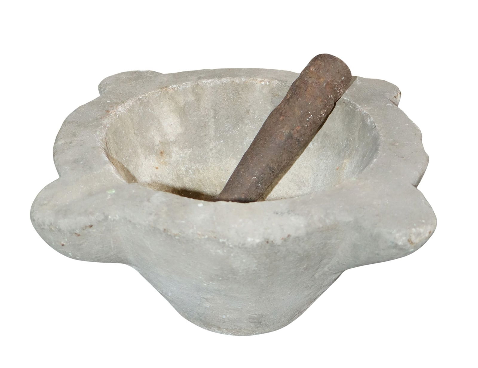 Stone mortar with iron pestle: Stone mortar with Iron pestle