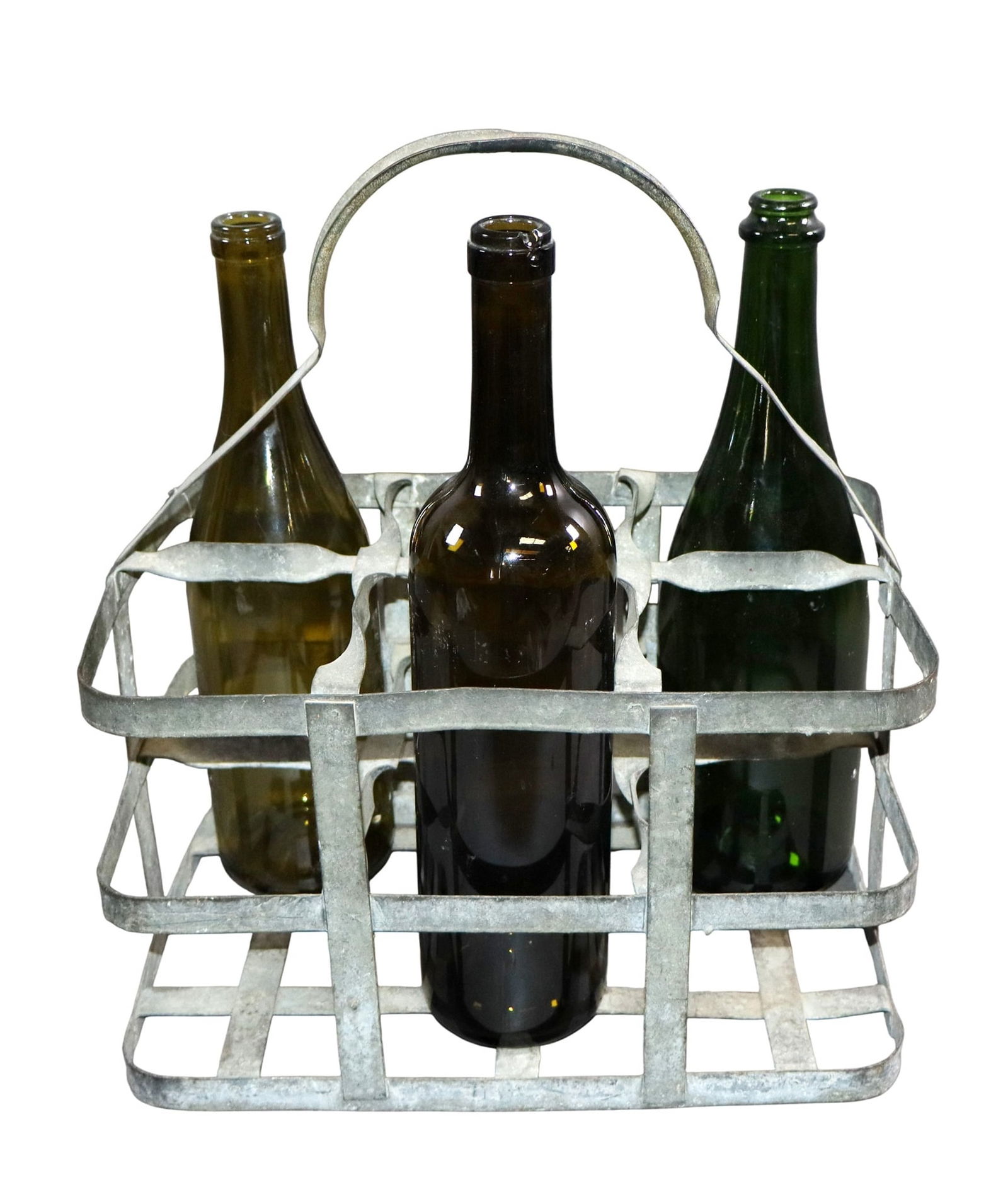 French metal bottle carrier basket (1 of 6)