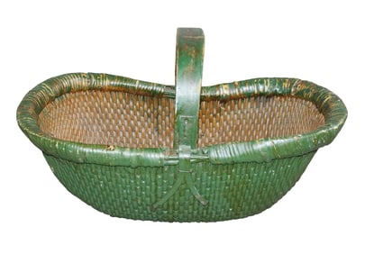 Chinese woven basket with handle